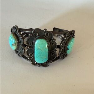 Turquoise and Silver Women's Cuff Bracelet